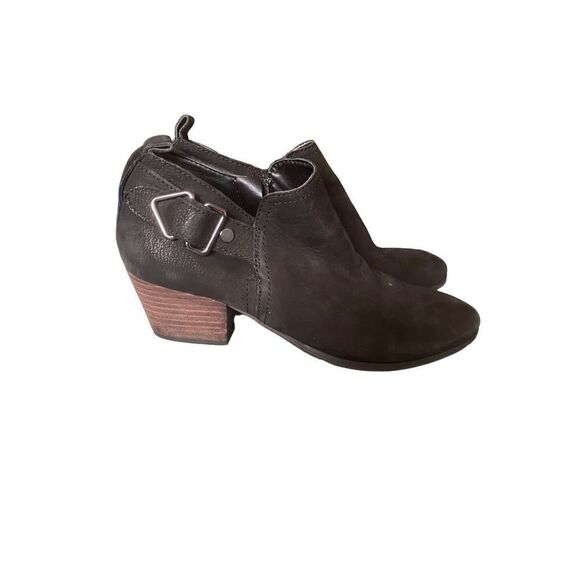 Franco Sarto, black suede, leather ankle booties, size 6 - Picture 2 of 5